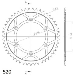Couronne Acier Supersprox 48 Dents Pas 520 pour Suzuki RM-Z 250 / RM 250