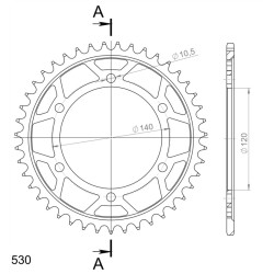 Couronne Acier Supersprox 42 Dents Pas 530 pour Kawasaki VN 800