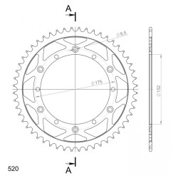 Couronne Acier Supersprox 52 Dents Pas 520 pour Yamaha WR 200 / WR 250