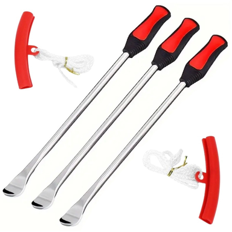 Jeu de 3 Démonte Pneus Cuillère 390 mm + 2 Protèges Jante