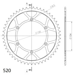 Couronne Acier Supersprox 49 Dents Pas 520 pour Kawasaki KX 125 / KX 250 / KLX 650