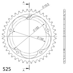 Couronne Acier Supersprox 40 Dents Pas 525 pour MV Agusta F4 1000 / F4 100 CC 1078 / F4 1078 RR