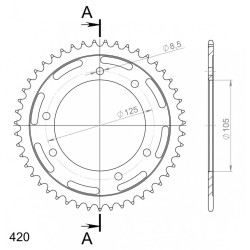 Couronne Acier Supersprox 47 Dents Pas 420 pour Rieju RS3 50