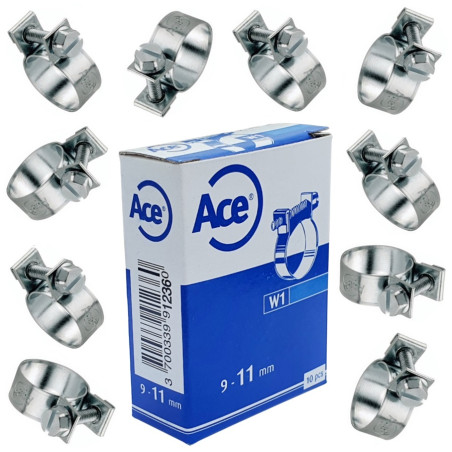 Lot de 10 Colliers de Serrage en Acier Zingué pour Durite