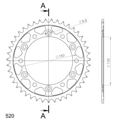 Couronne Acier Supersprox 43 Dents Pas 520 pour Honda FX 650 Vigor / SLR 650