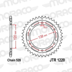 Couronne Acier Supersprox 38 Dents Pas 520 pour Honda CBR 250 R