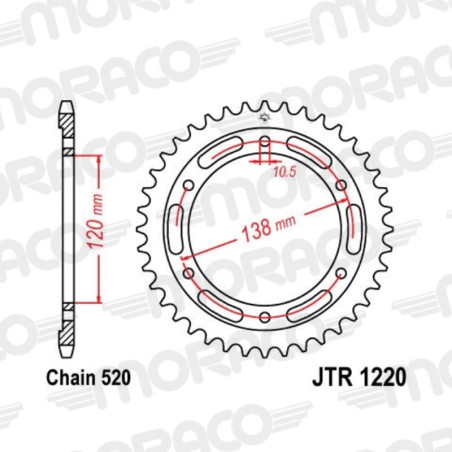 Couronne Acier Supersprox 38 Dents Pas 520 pour Honda CBR 250 R