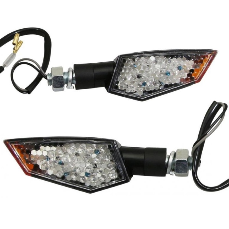 Clignotant LED pour Moto Avoc Konan Transparent / Noir Homologué CE