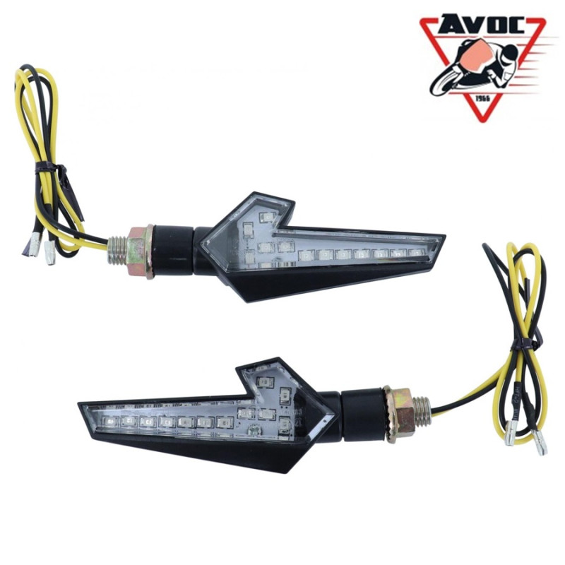 Clignotant LED pour Moto Avoc Sakai Transparent / Noir Homologué CE