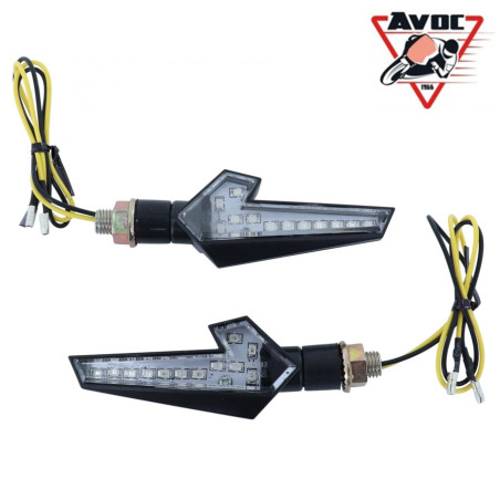 Clignotant LED pour Moto Avoc Sakai Transparent / Noir Homologué CE