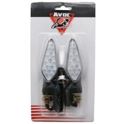 Clignotant LED pour Moto Avoc Hiro Transparent / Noir Homologué CE