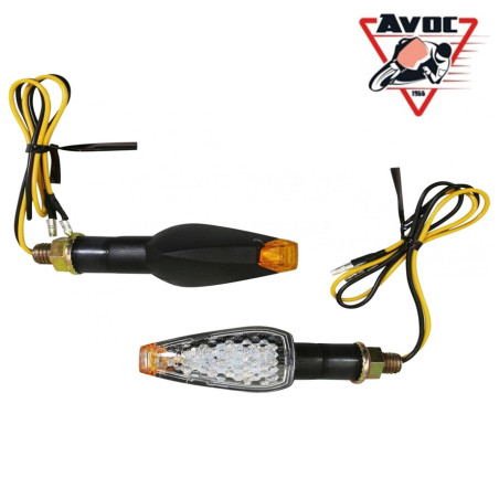 Clignotant LED pour Moto Avoc Gama Transparent / Noir Homologué CE