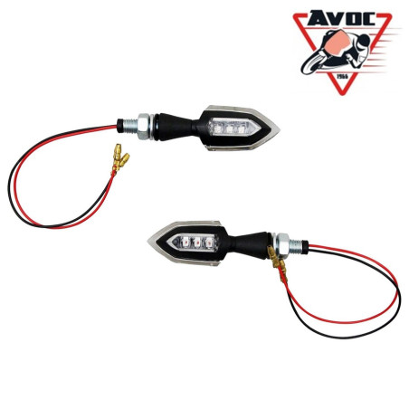 Clignotant LED pour Moto Avoc Osaka Transparent / Noir Homologué CE