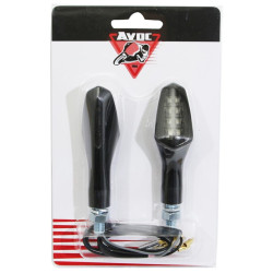 Clignotant LED pour Moto Avoc Kiyo Transparent / Noir Homologué CE