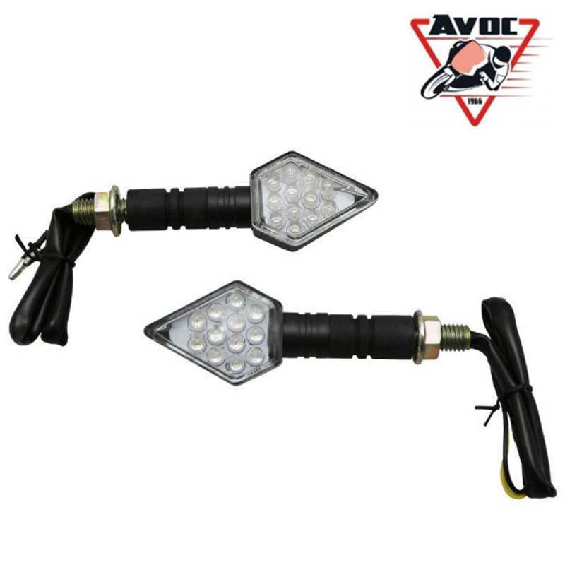 Clignotant LED pour Moto Avoc Mito Transparent / Noir Homologué CE