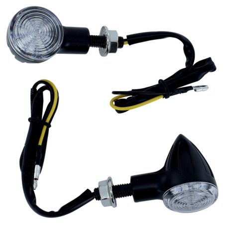 Clignotant LED pour Moto Avoc Chiba Transparent / Noir Homologué CE