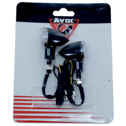 Clignotant LED pour Moto Avoc Chiba Transparent / Noir Homologué CE