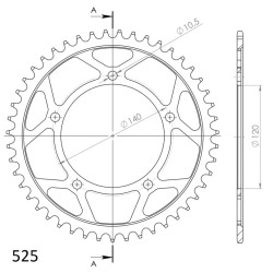 Couronne Acier Supersprox 47 Dents Pas 525 pour Suzuki DL 650 V-Strom