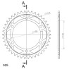 Couronne Acier Supersprox 42 Dents Pas 525 pour Yamaha TDM 900