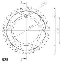 Couronne Acier Supersprox 41 Dents Pas 525 pour Kawasaki KLV 1000 / Suzuki DL 1000 V-Strom