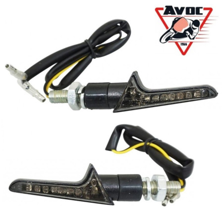 Clignotant LED pour Moto Avoc Mini Kobe Fumé / Noir Homologué CE