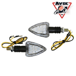 Clignotant LED pour Moto Avoc Aso Transparent / Noir Homologué CE