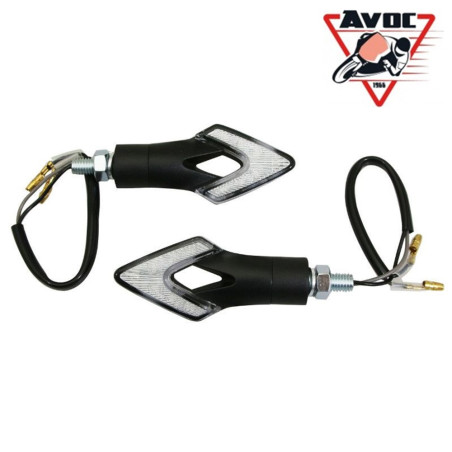 Clignotant LED pour Moto Avoc Iwa Transparent / Noir Homologué CE