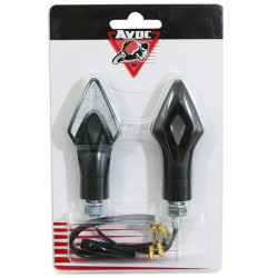 Clignotant LED pour Moto Avoc Iwa Transparent / Noir Homologué CE