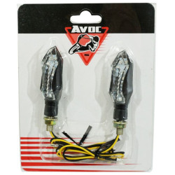 Clignotant LED Séquentiels pour Moto Avoc Sakado Transparent / Noir Homologué CE