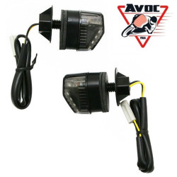 Clignotant LED pour Moto Avoc Mini 3RS Fumé / Noir Homologué CE Idéal pour Piaggio MP3