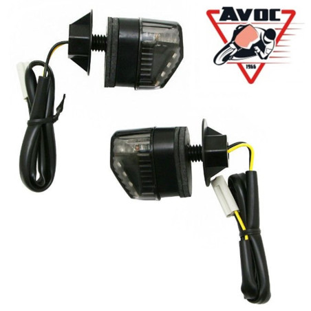 Clignotant LED pour Moto Avoc Mini 3RS Fumé / Noir Homologué CE Idéal pour Piaggio MP3