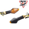 Clignotant LED pour Moto Avoc Nisshin Transparent / Noir Homologué CE