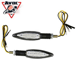 Clignotant LED Séquentiels pour Moto Avoc Sagata Transparent / Noir Homologué CE