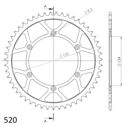 Couronne Acier Supersprox 50 Dents Pas 520 pour Kawasaki KX 125 / KX 250 / KLX 300 / KLX 450 / KX 450