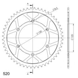 Couronne Acier Supersprox 52 Dents Pas 520 pour Gas Gas / Husaberg / Husqvarna / KTM
