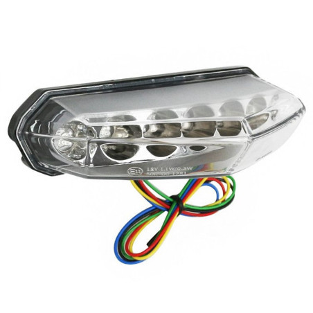 Feu Arrière Avec Clignotants Intégrés Transparent à LED Derbi Senda 50 DRD / X-Race / X-Treme - Replay