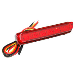 Feu Arrière Universel 6 LED Barette Rouge / Noir Avec Feu Stop - Replay