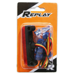 Feu Arrière Universel 6 LED Barette Rouge / Noir Avec Feu Stop - Replay