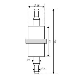 Filtre à Essence en Plastique Transparent pour Durite Diamètre Ø 6 ou 8 mm