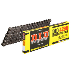 Chaîne DID 428D Noir/Noir 130 Maillons - Attache Rapide RJ