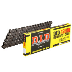 Chaîne Renforcée DID 428HD Noir/Noir 122 Maillons - Attache Rapide RJ