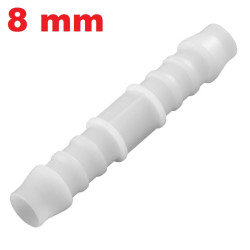 Raccord Manchon Droit en Plastique Blanc pour Durite Ø 8 mm