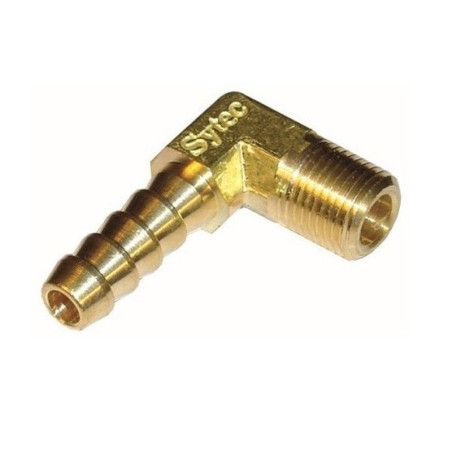 Raccord Cannelé Coudé 90° 1/8 Mâle en Laiton pour Durite Ø 8 mm