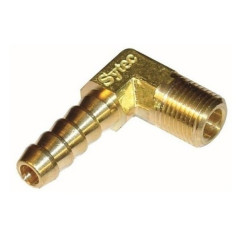 Raccord Cannelé Coudé 90° 1/8 Mâle en Laiton pour Durite Ø 10 mm