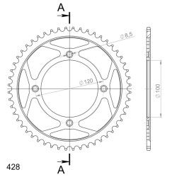 Couronne Acier Supersprox 52 Dents Pas 428 pour Yamaha YZ85