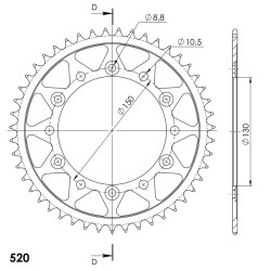 Couronne Acier Supersprox 46 Dents Pas 520 pour Honda NX 650 Dominator / Yamaha XJ6