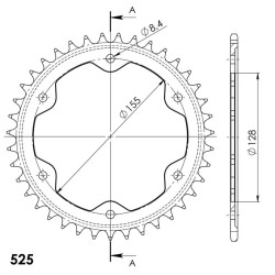 Couronne Acier Supersprox 38 Dents Pas 525 pour KTM Super Duke 1290 / 1390
