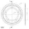 Couronne Acier Supersprox 43 Dents Pas 525 pour Suzuki GSX-R 600 - 750 / Triumph T100 Bonneville 800 - 865