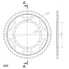 Couronne Acier Supersprox 57 Dents Pas 428 pour Yamaha 125 TDR