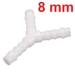 Raccord en Y Plastique Blanc pour Durite Ø 8 mm